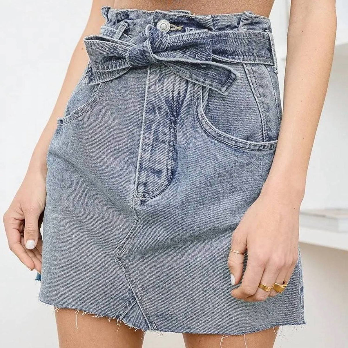 Free People - East of Eden Denim Mini Skirt