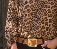 Olivaceous - Siren Leopard Button Down Blouse