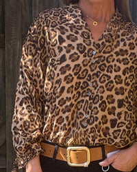 Olivaceous - Siren Leopard Button Down Blouse