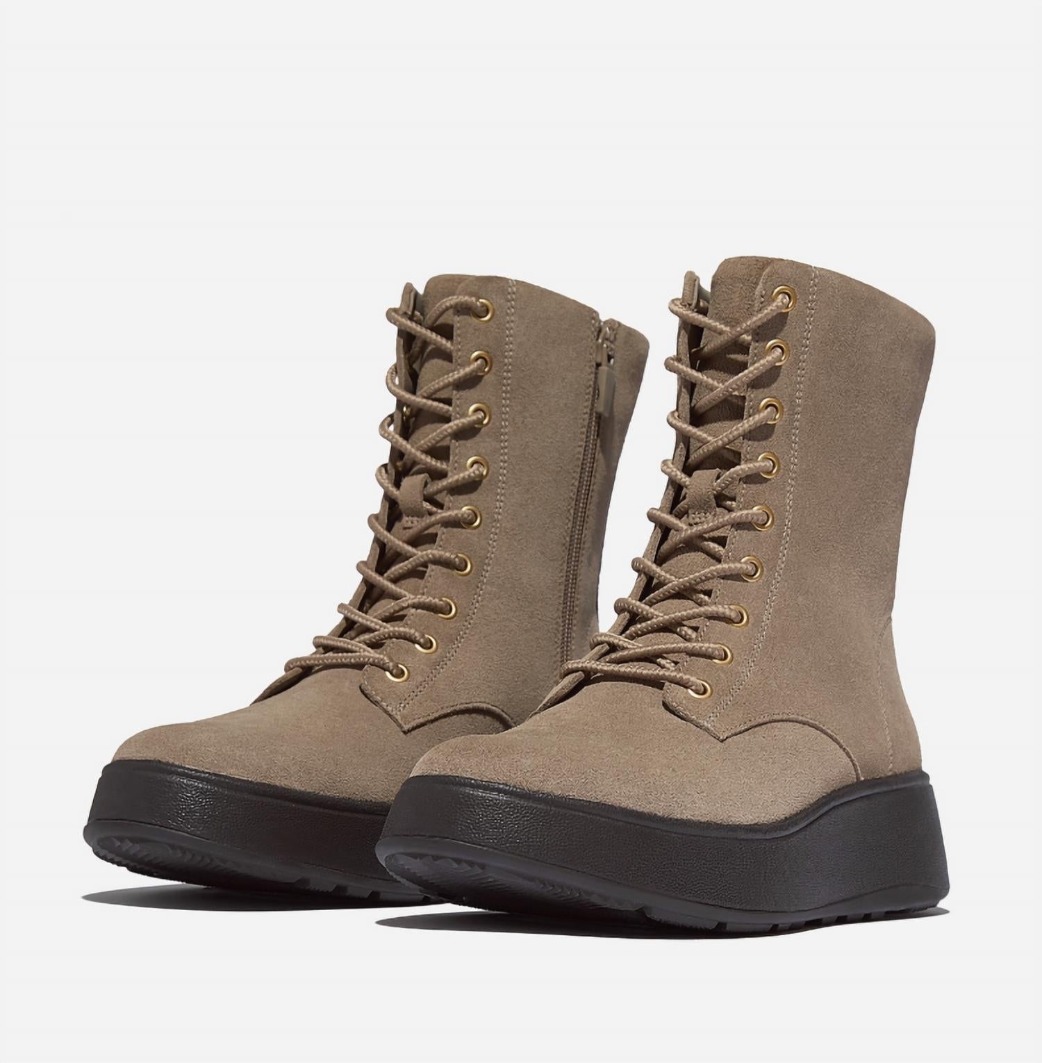 Fitflop - Women's F-mode Leather Lace Up Flatform Ankle Boot
