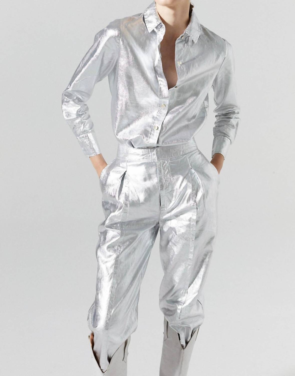 Lanhtropy - San Marino Metallic linen Shirt