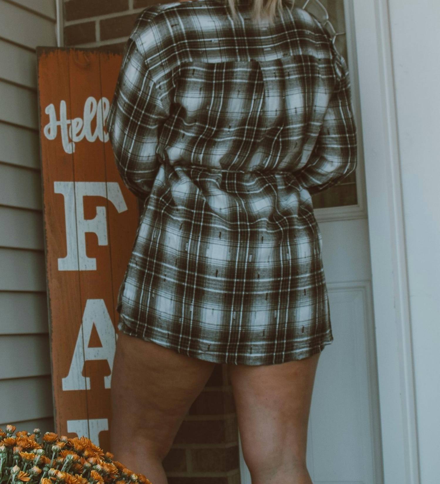 Promesa - Check Her Out Flannel Long Sleeve Romper