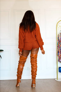 Little Secret Of Mine - Hot To Handle Cable Knitted Shorts Set & Jumper