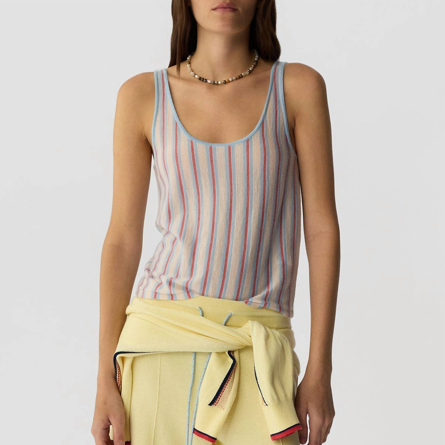 Guest In Residence - Fine Stripe Tank Top