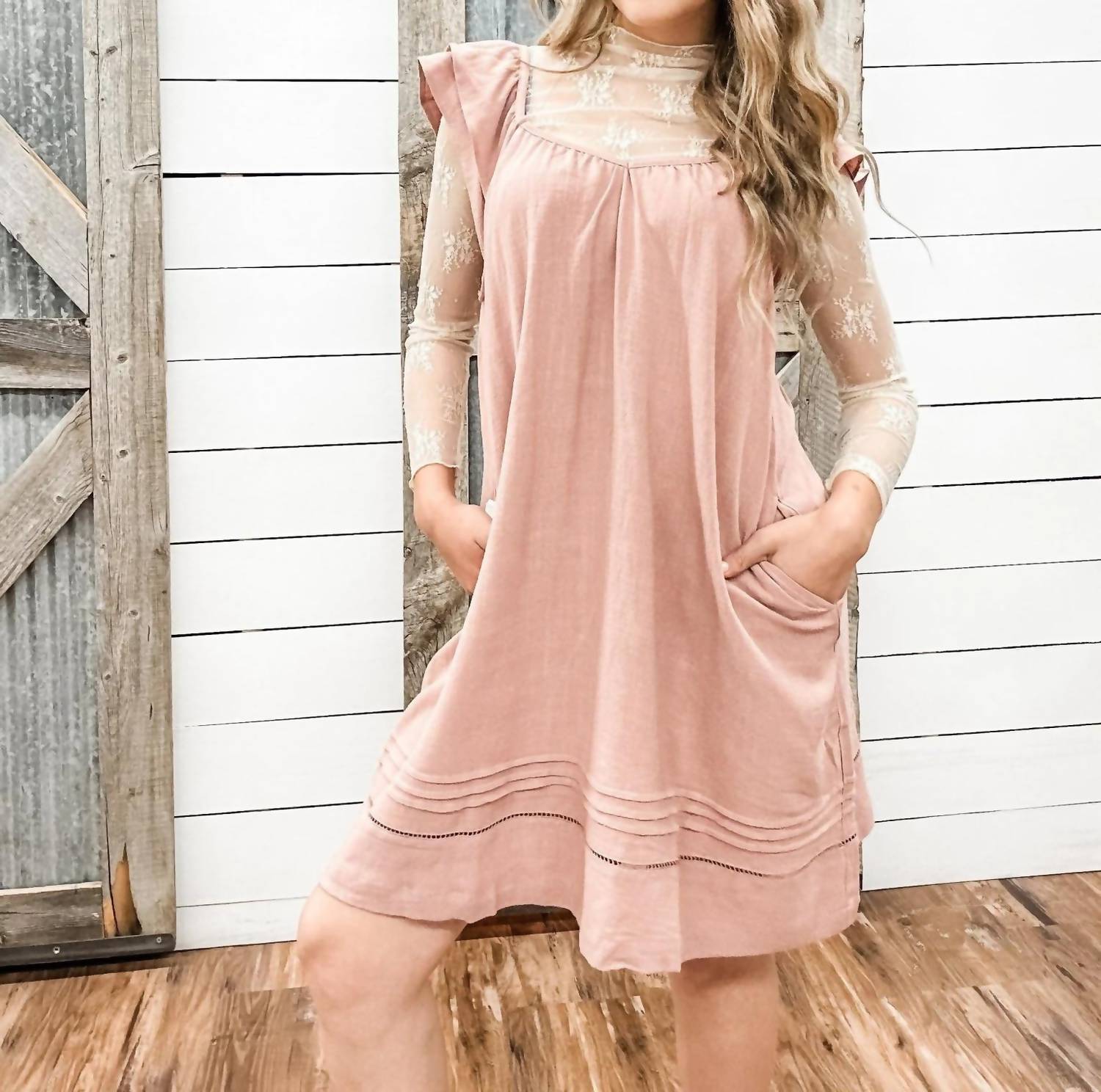 Be Cool - Flutter Sleeve Linen Dress