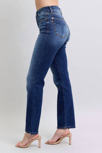 Judy Blue Thermal Straight Jeans in dark wash - women's jeans - view 6