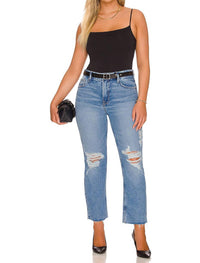 Good American - Good Icon Crop With Festival Rips Jeans