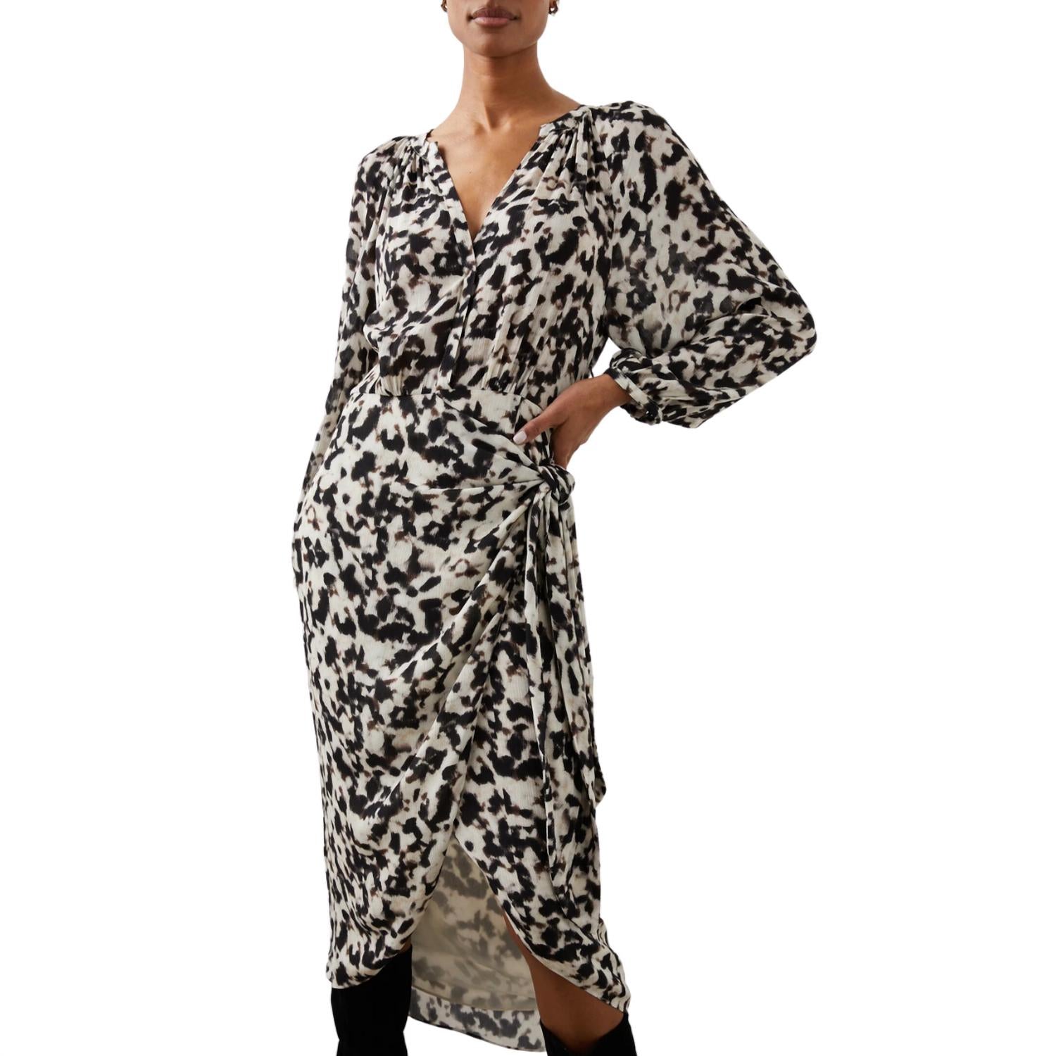 Rails Women's Tyra Dress in blurred cheetah - women's dress - detail view