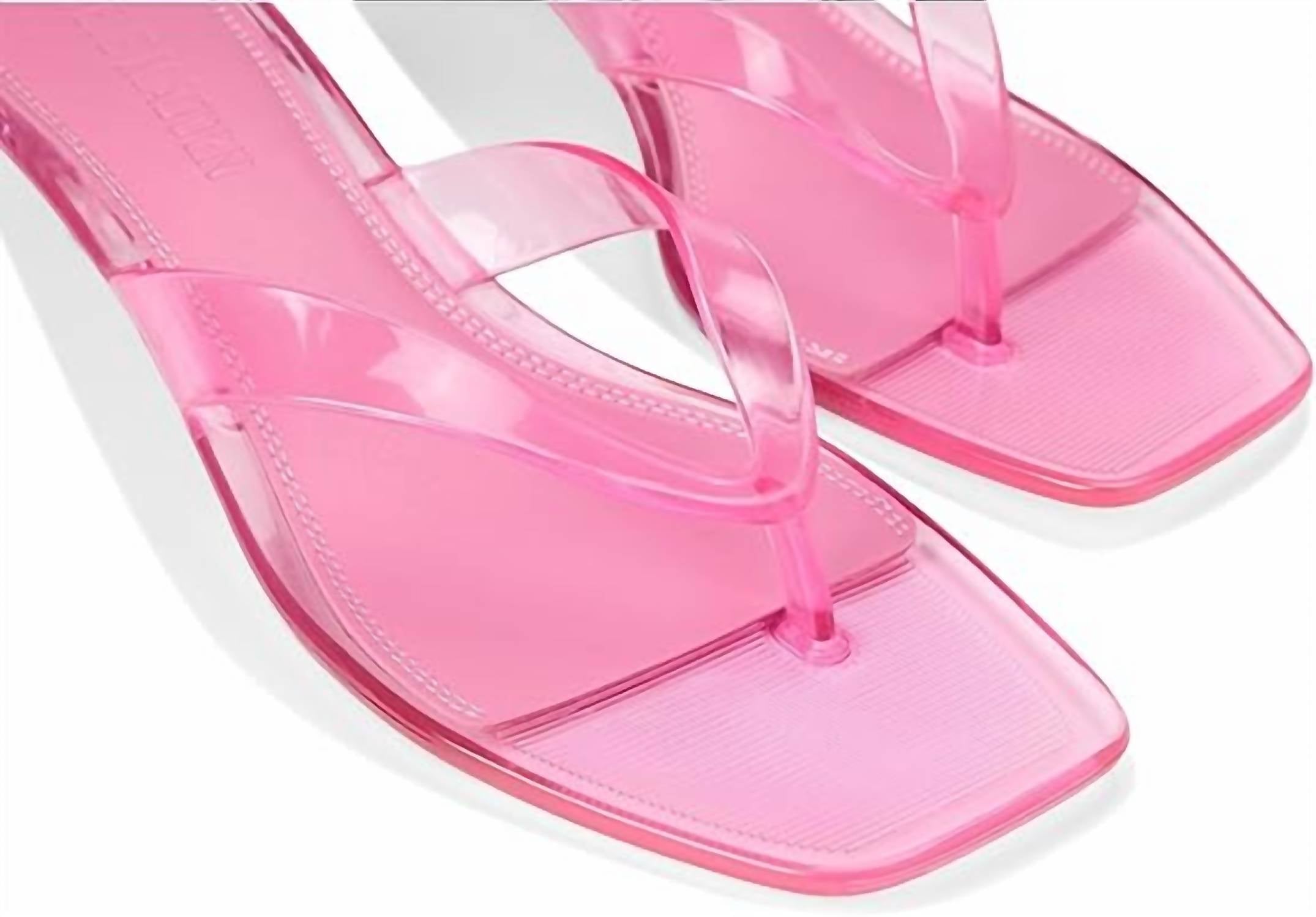STEVE MADDEN Women's Tracie Y2k Jelly Thong Kitten Heel Sandal in pink - women's sandal - view 5