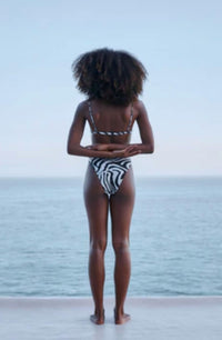 Haight Olivia Top in black white zebra - women's swimwear - alternate view