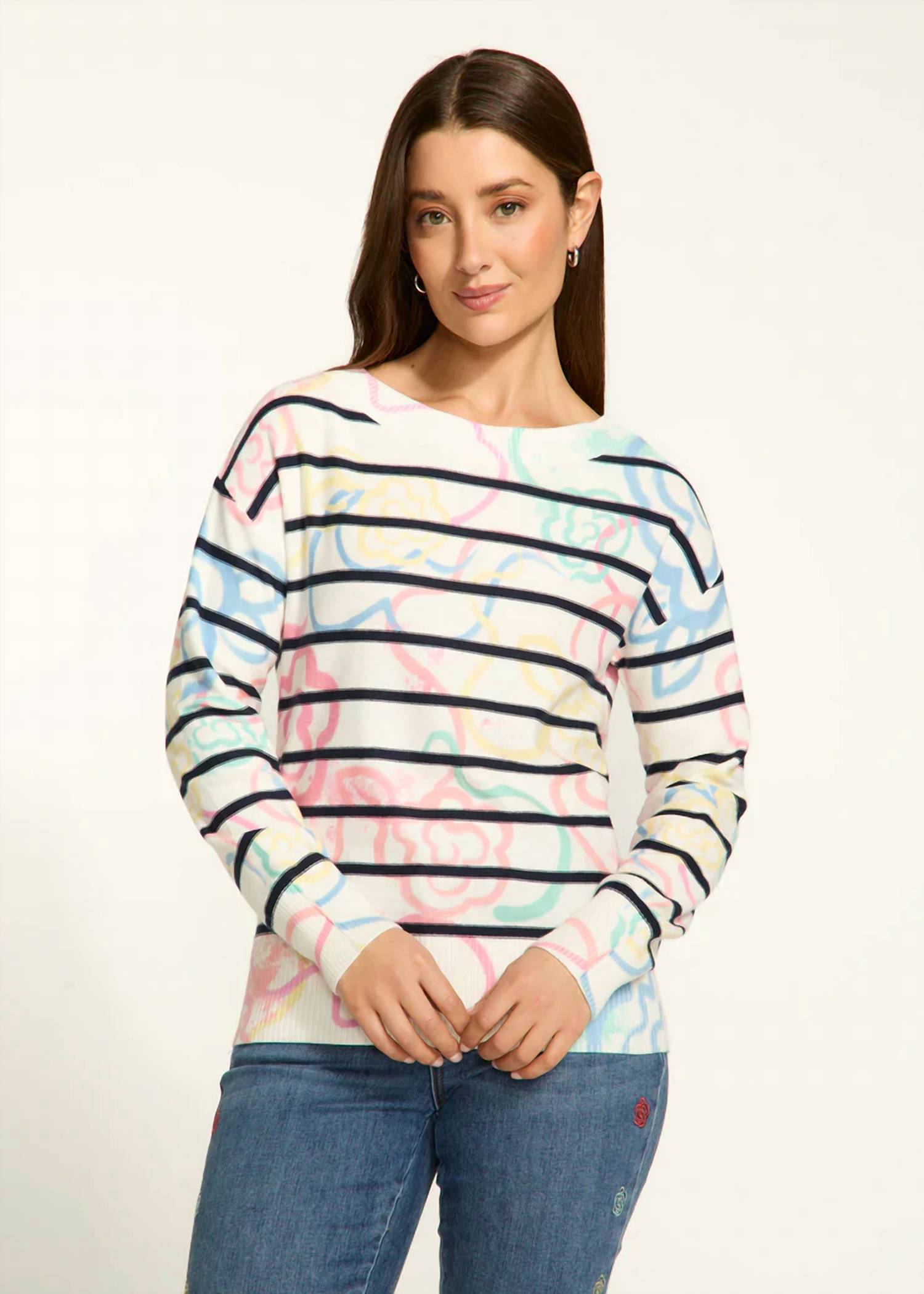 Fdj - Rosetta Print Boat-neck Printed Sweater