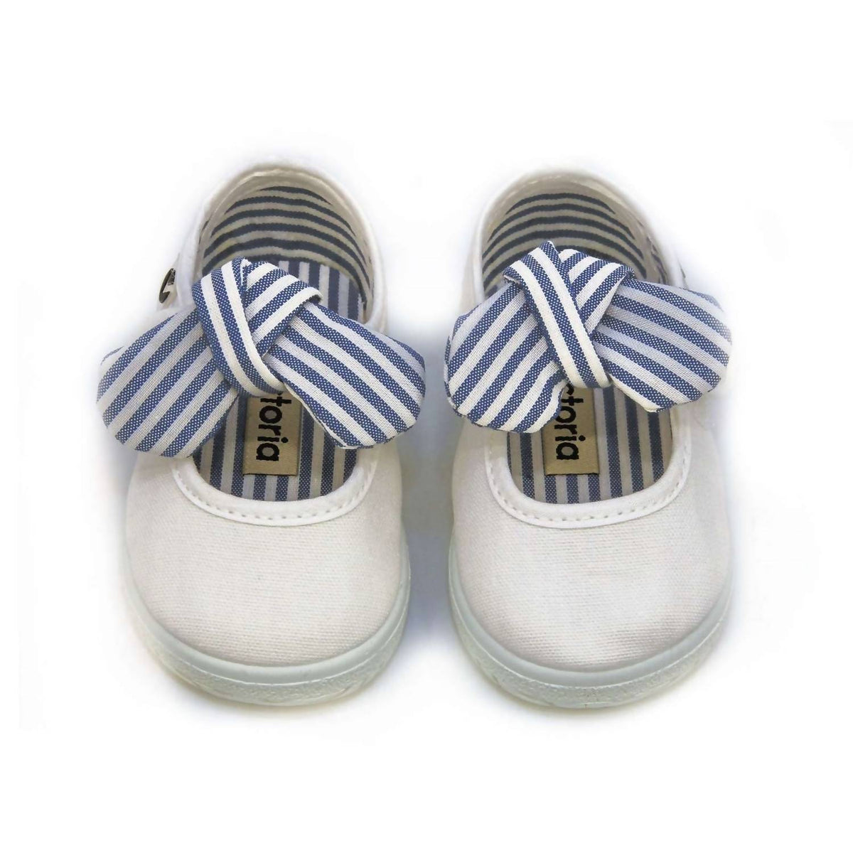 Victoria - Girl's Slip On Canvas Bow Shoes