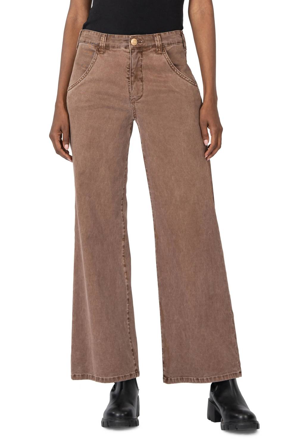 KUT FROM THE KLOTH Meg High Rise Ankle Wide Leg Jeans in fudge - women's jeans
