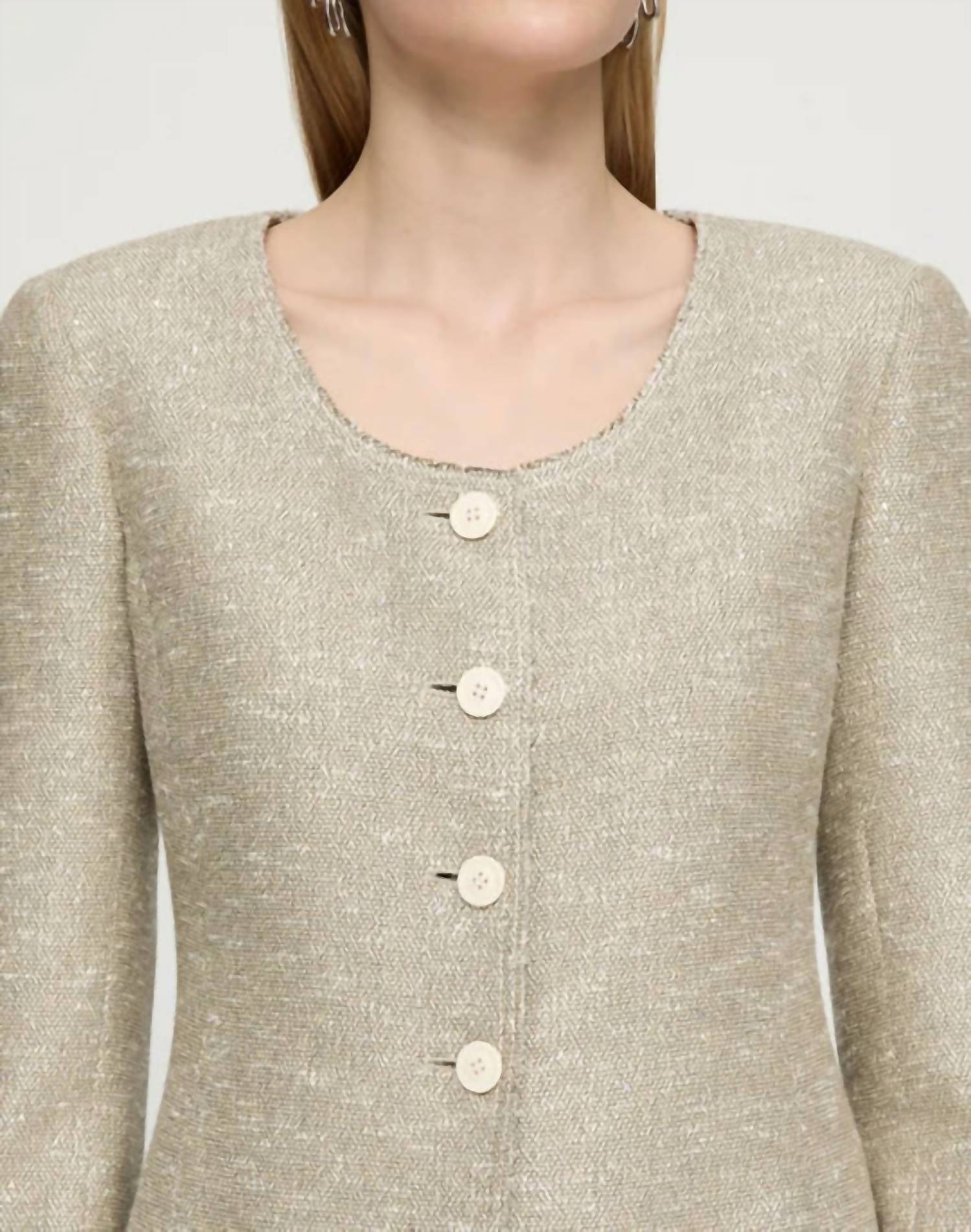 Lafayette 148 - Sequin Speckled Tweed Fitted Jacket