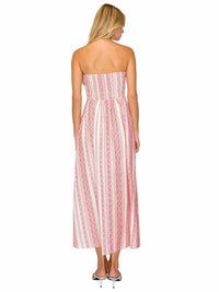 Meet Me In Santorini - Sedona Striped Geometrical Strapless Midi Dress