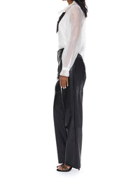 LUCY PARIS Garance Button Down Blouse in white - women's blouse - detail view