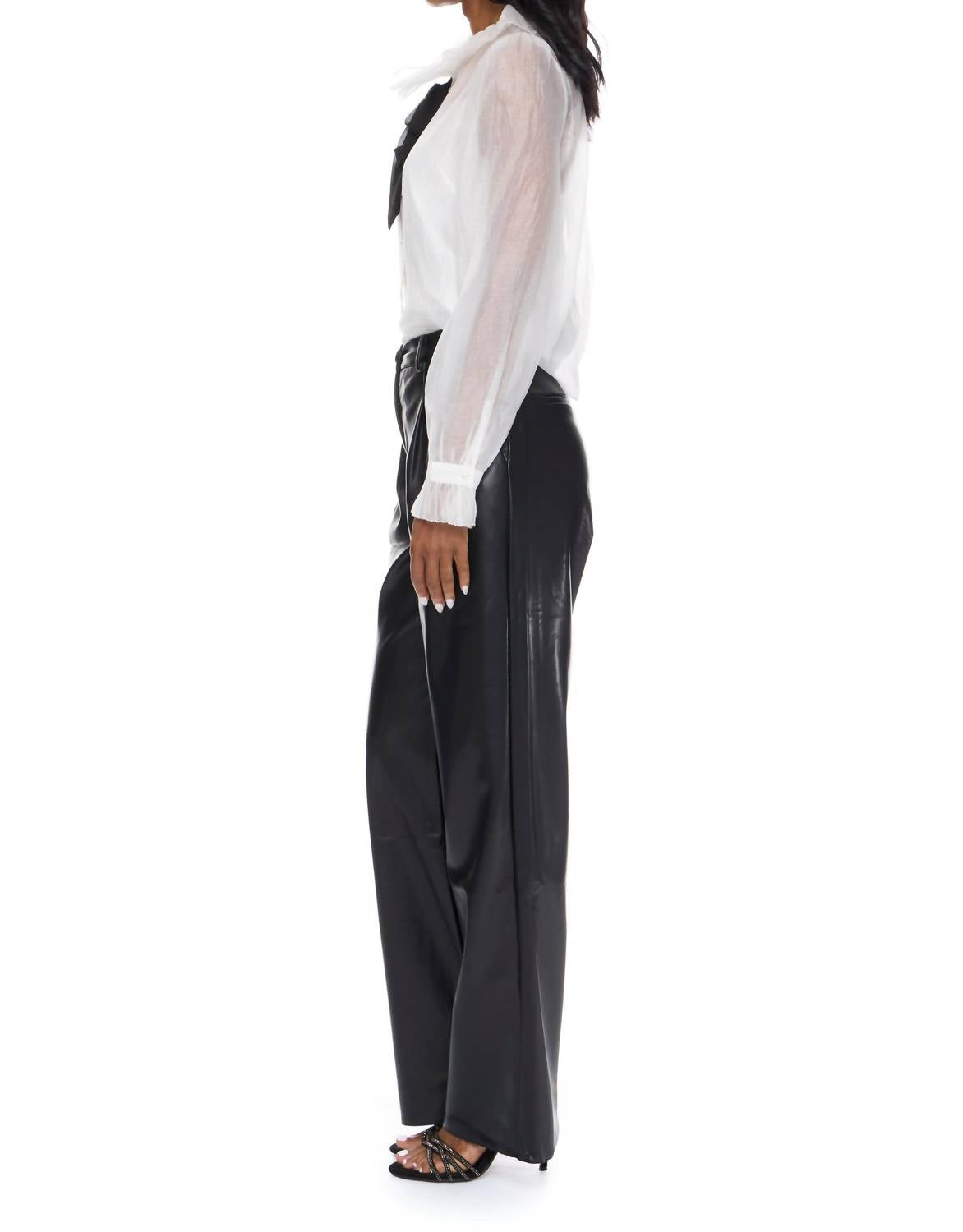 LUCY PARIS Garance Button Down Blouse in white - women's blouse - detail view