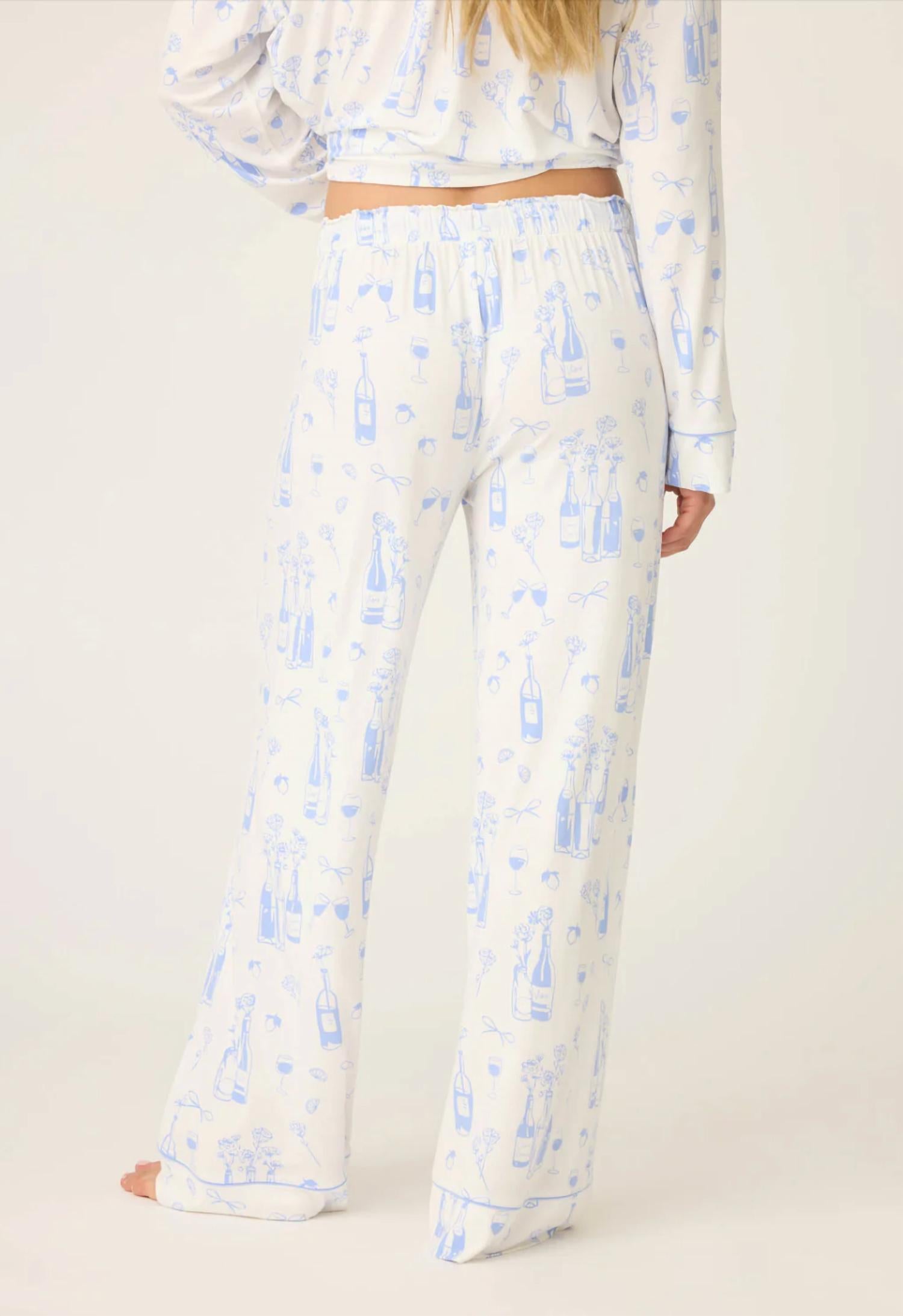 PJ Salvage Parisian Dreams Pajama Pant in white - women's intimate - alternate view