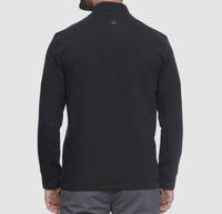 Flags & Anthem Warren Quarter Zip Pullover in charcoal - men's long sleeve top - detail view