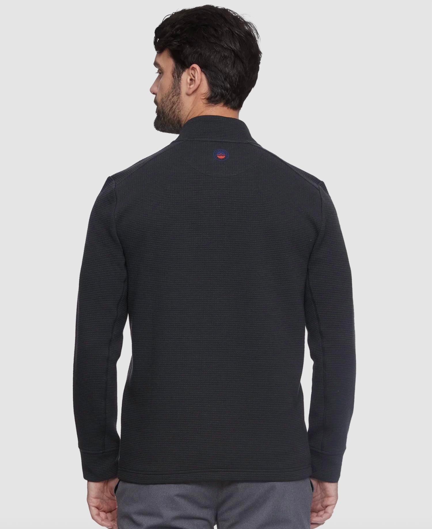 Flags & Anthem Warren Quarter Zip Pullover in charcoal - men's long sleeve top - alternate view
