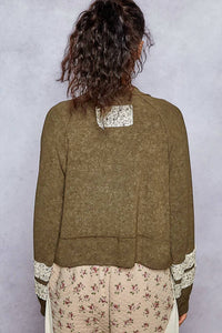 Pol - Vintage Patched Long Sleeve Top
