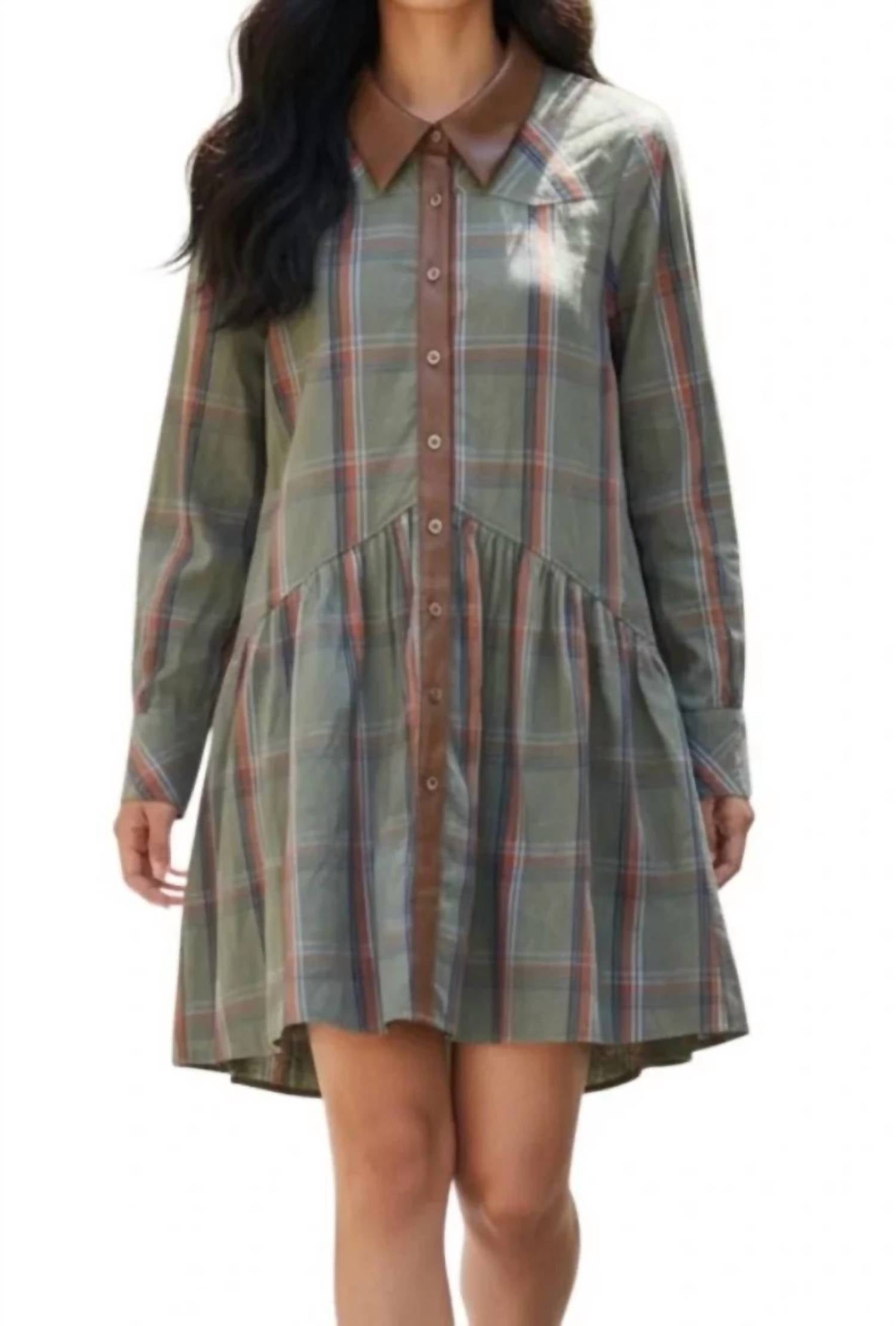 Thml - Plaid Button Up Dress