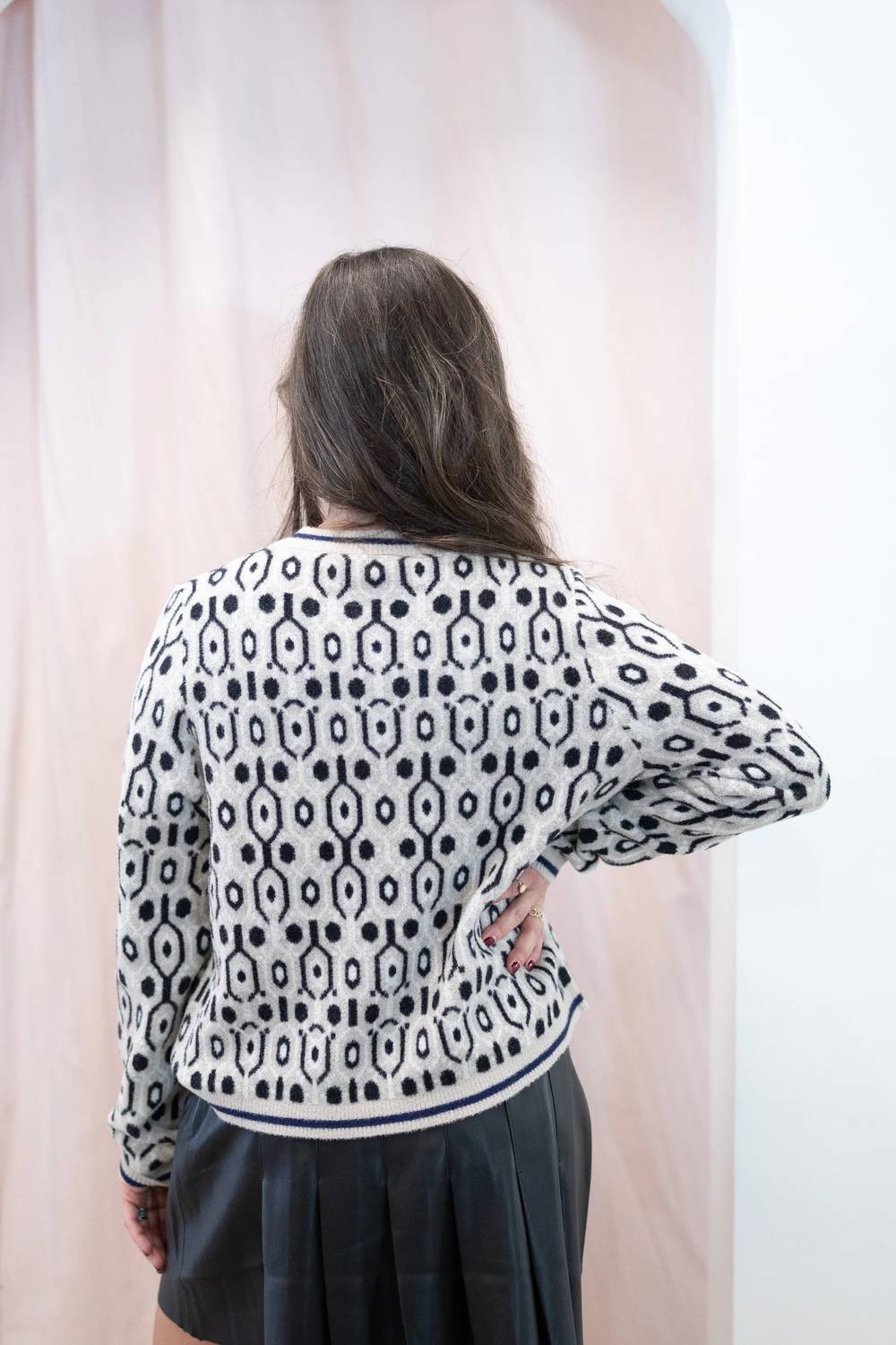 Thml - Geometric Pattern Knit Cardigan