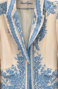 Robert Graham - Penelope Floral Linen One-Button Jacket
