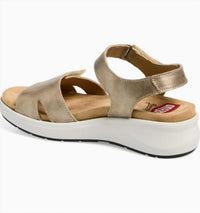 OnFoot Women's Marta Sandal in metalzido taupe 2 - women's sandal - detail view