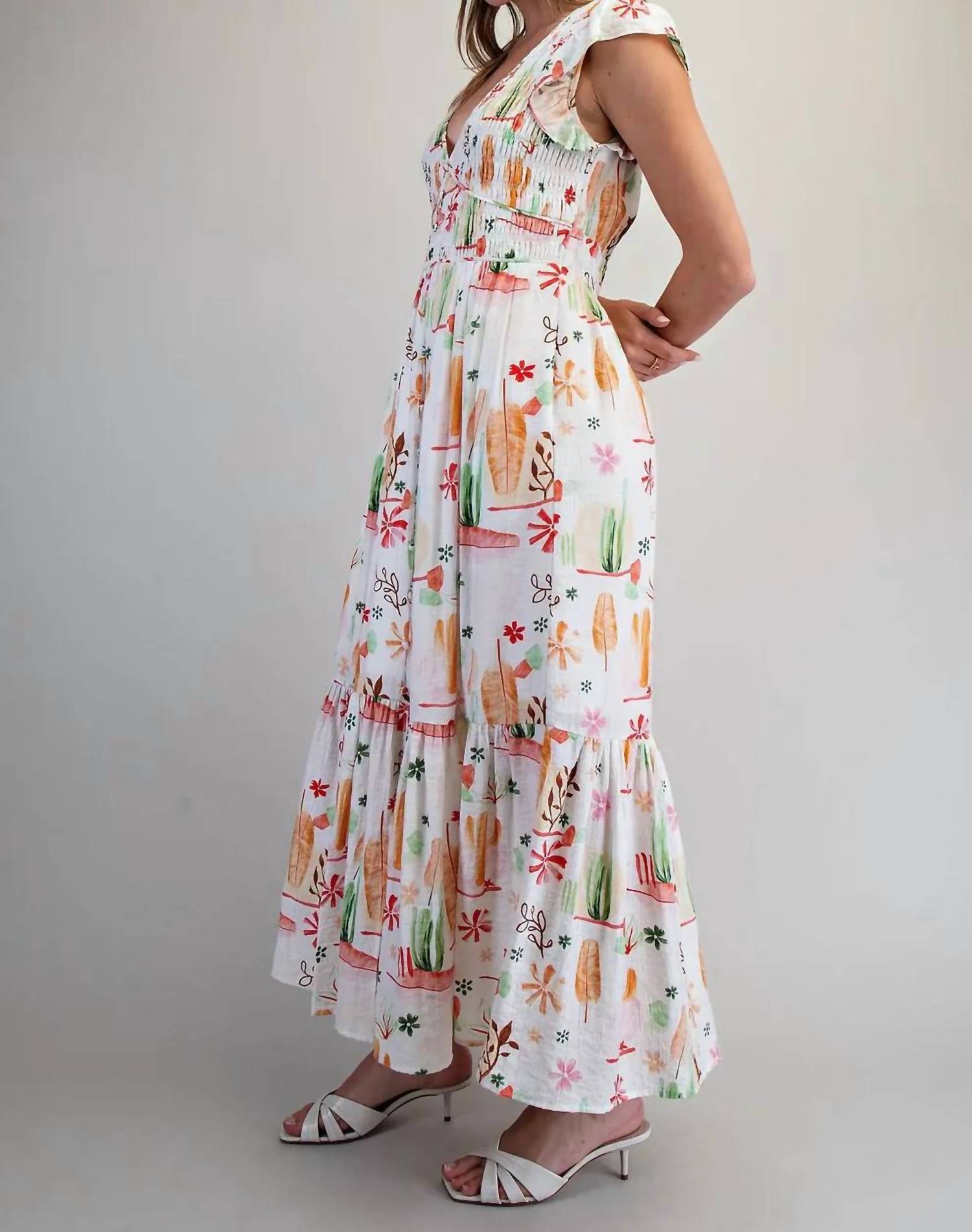 Ee:Some - Desert Inspired V-Neck Maxi Dress