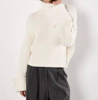 Apricot - Chunky Knit Roll Neck Sweater