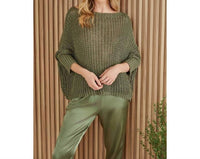 Milio Milano - Boatneck Drop Shoulder Long Sleeve Sweater