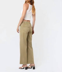Vervet By Flying Monkey - High Rise Elastic Drawstring Baggy Wide Jeans