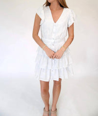 Tcec - Tiered Ruffle Mini Dress With Flutter Sleeves