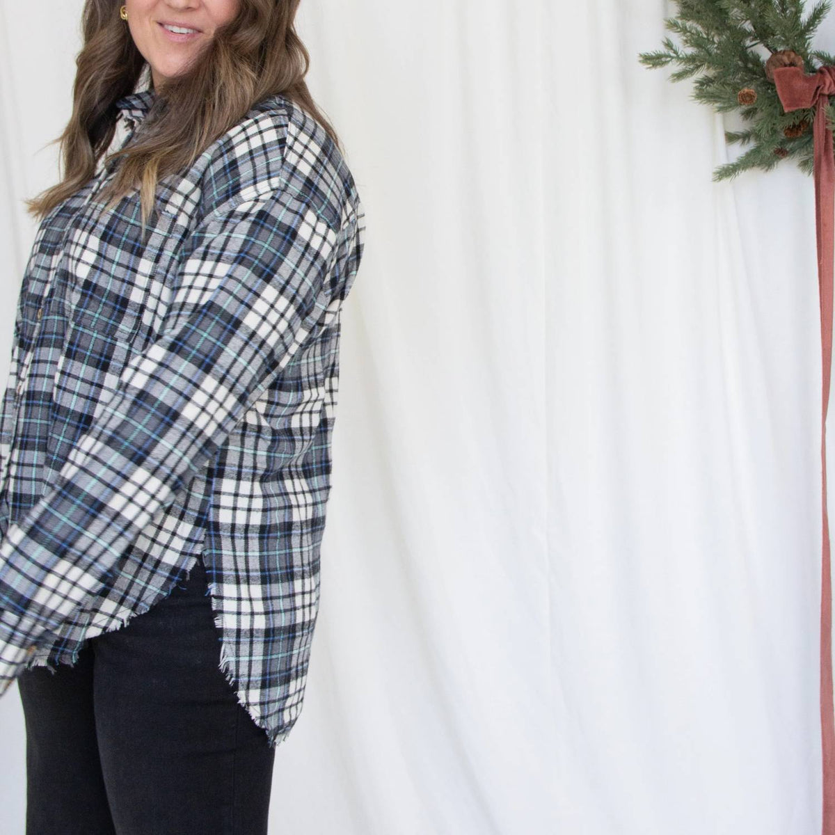 Miou Muse - Plaid Long Sleeves Shirt