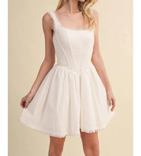 Klesis - Ciara Lace Edge Corset Gathered Mini Dress