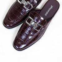 Jeffrey Campbell Women's Moment Flat Shoes in dark brown croc - women's flats - view 7