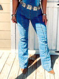 Vibrant Miu The Daley Denim Jumpsuit in blue - women's pants