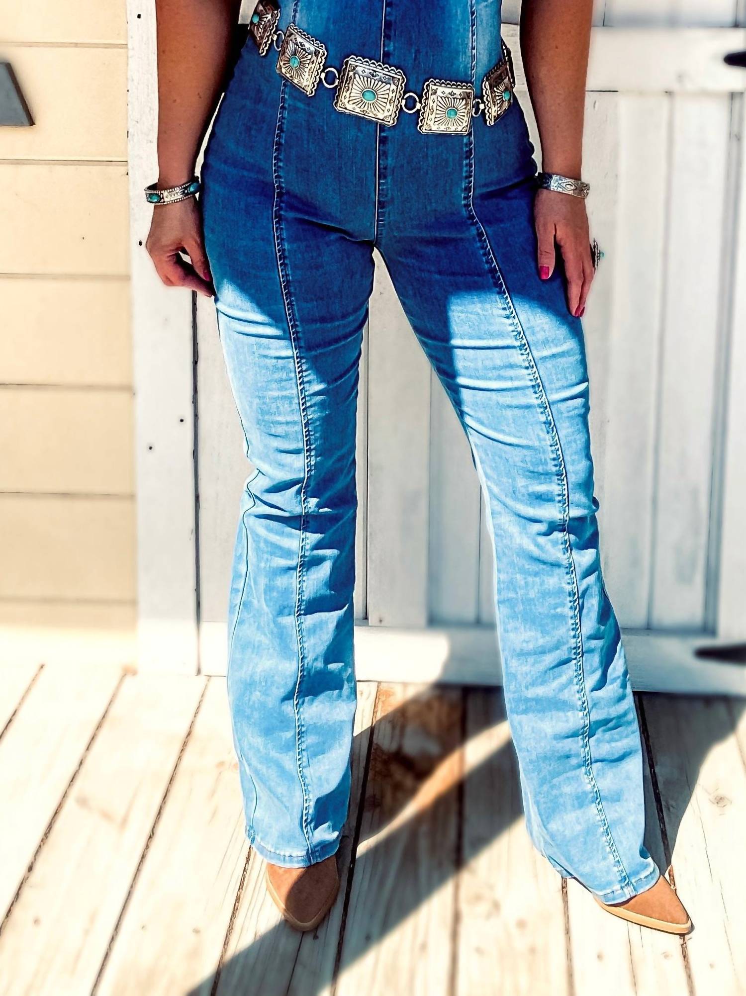 Vibrant Miu The Daley Denim Jumpsuit in blue - women's pants