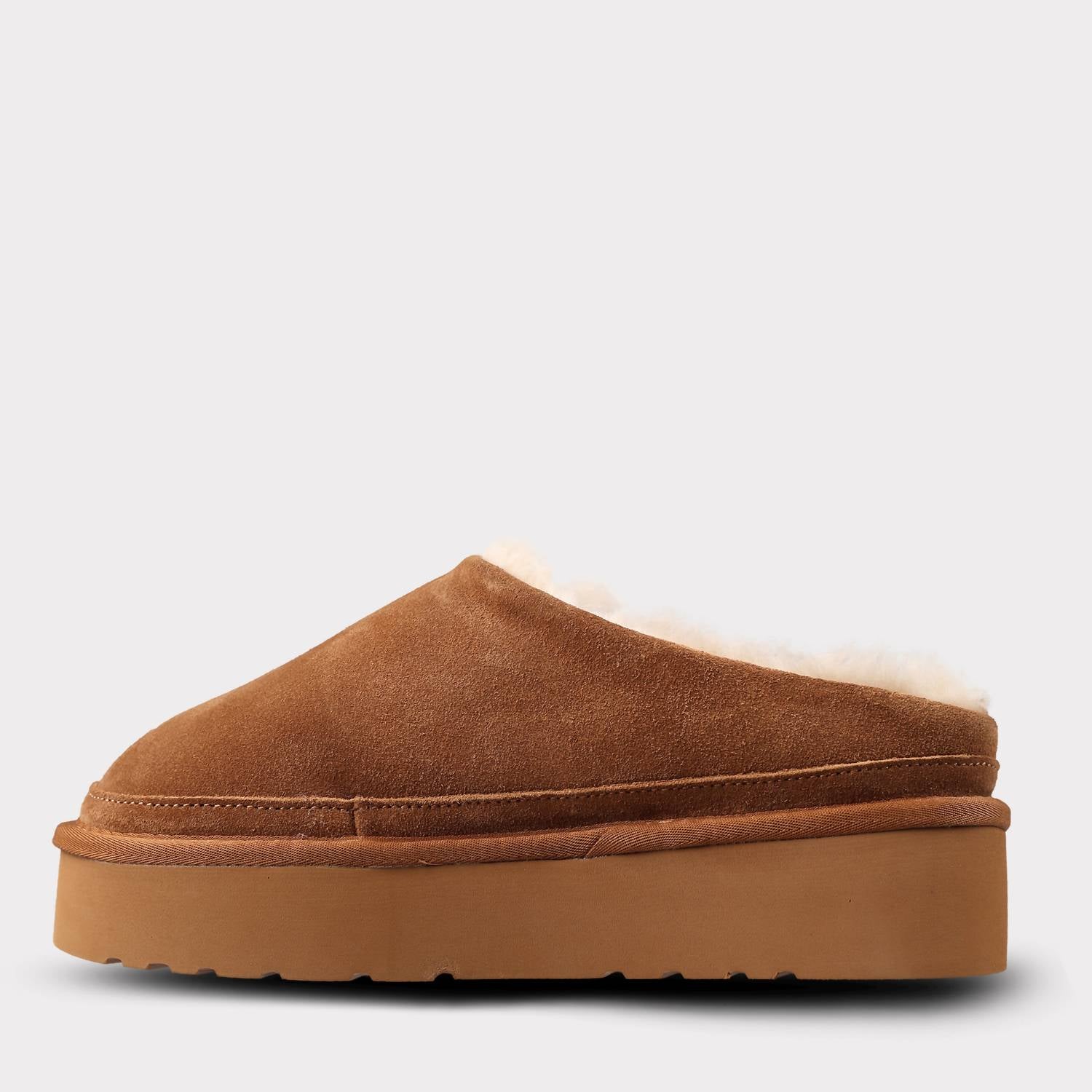 Lamo Women's Jane Slip On Platform Slipper in chestnut multi - women's shoe - detail view