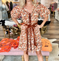Victoria Dunn - Marigold Short Puff Sleeve Mini Dress