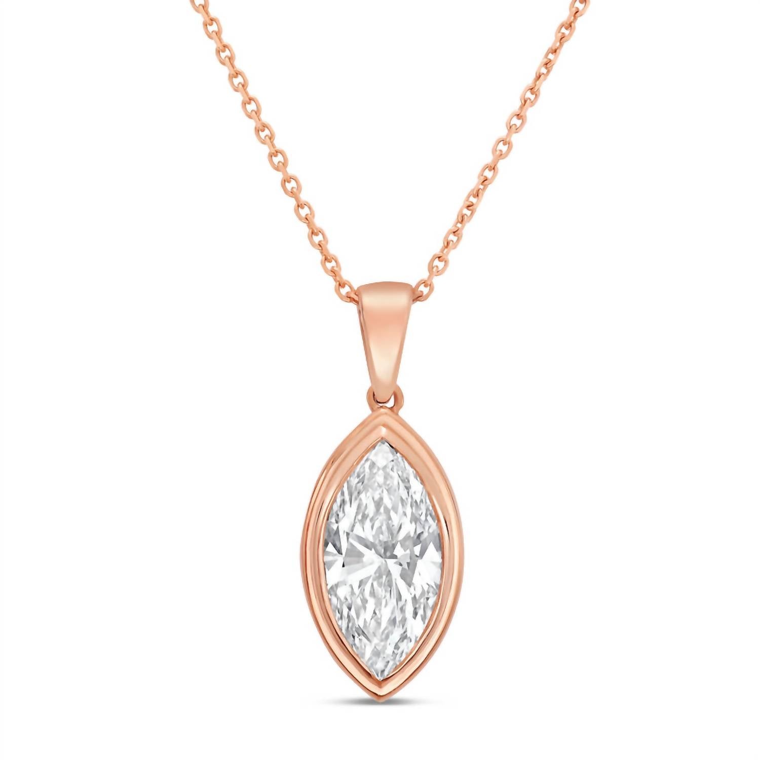 Diana M Jewels - Women's Marquise Lab-Grown Diamond Pendant Necklace (10.00 Ct) - Bold