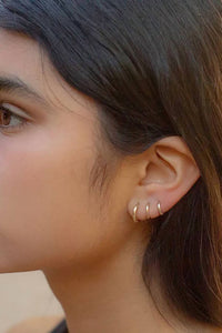 Carrie Hoffman - Women's Satin Huggies Hoops Earrings - Single