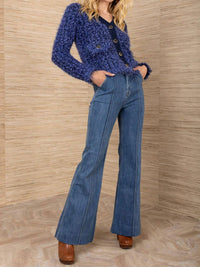 HALE BOB Madalyn Boucle Cardigan in blue - women's cardigan - alternate view