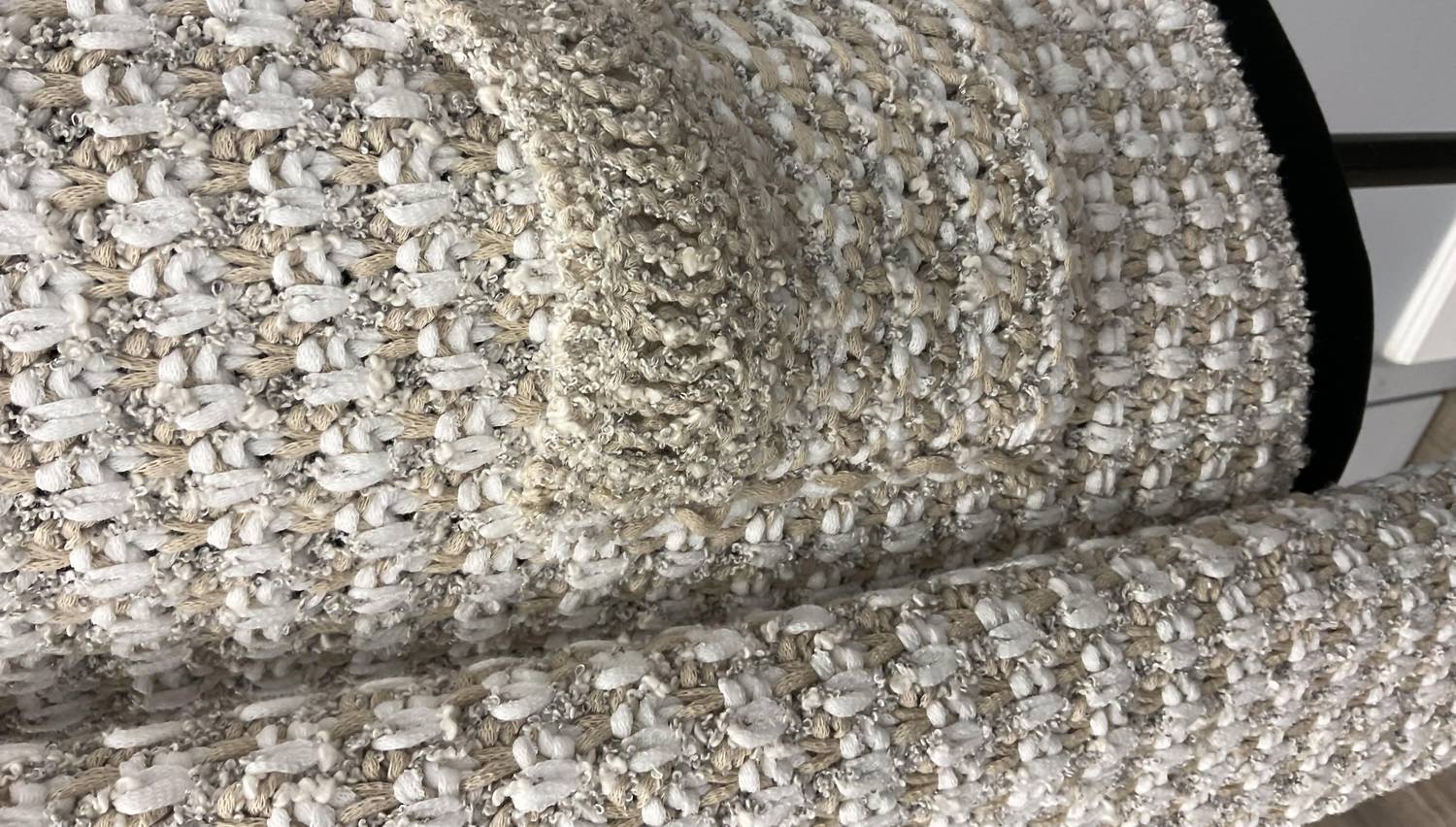 Anneclaire - TAN/WHITE TWEED COTTON CARDIGAN