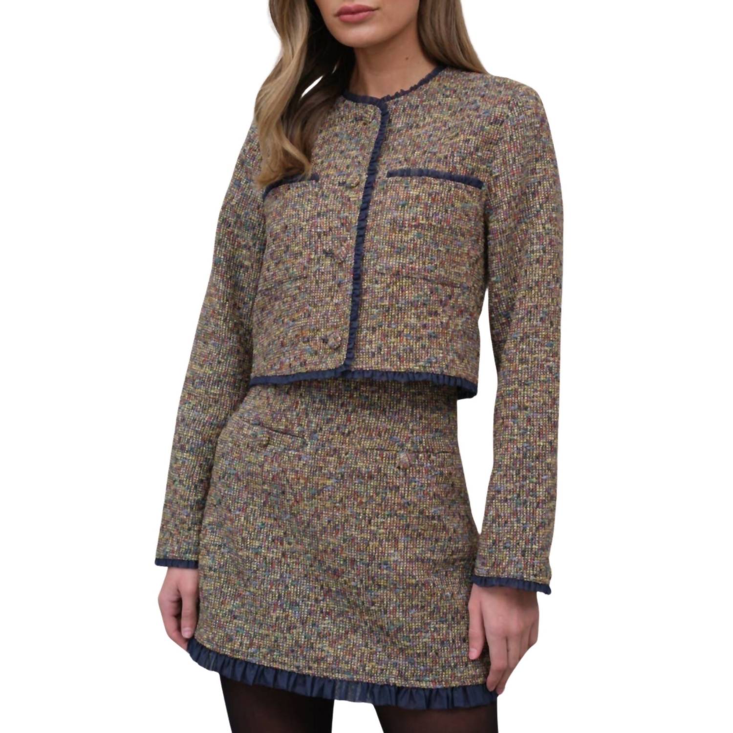 Raisonnel - Tweed Jacket With Organza Trim