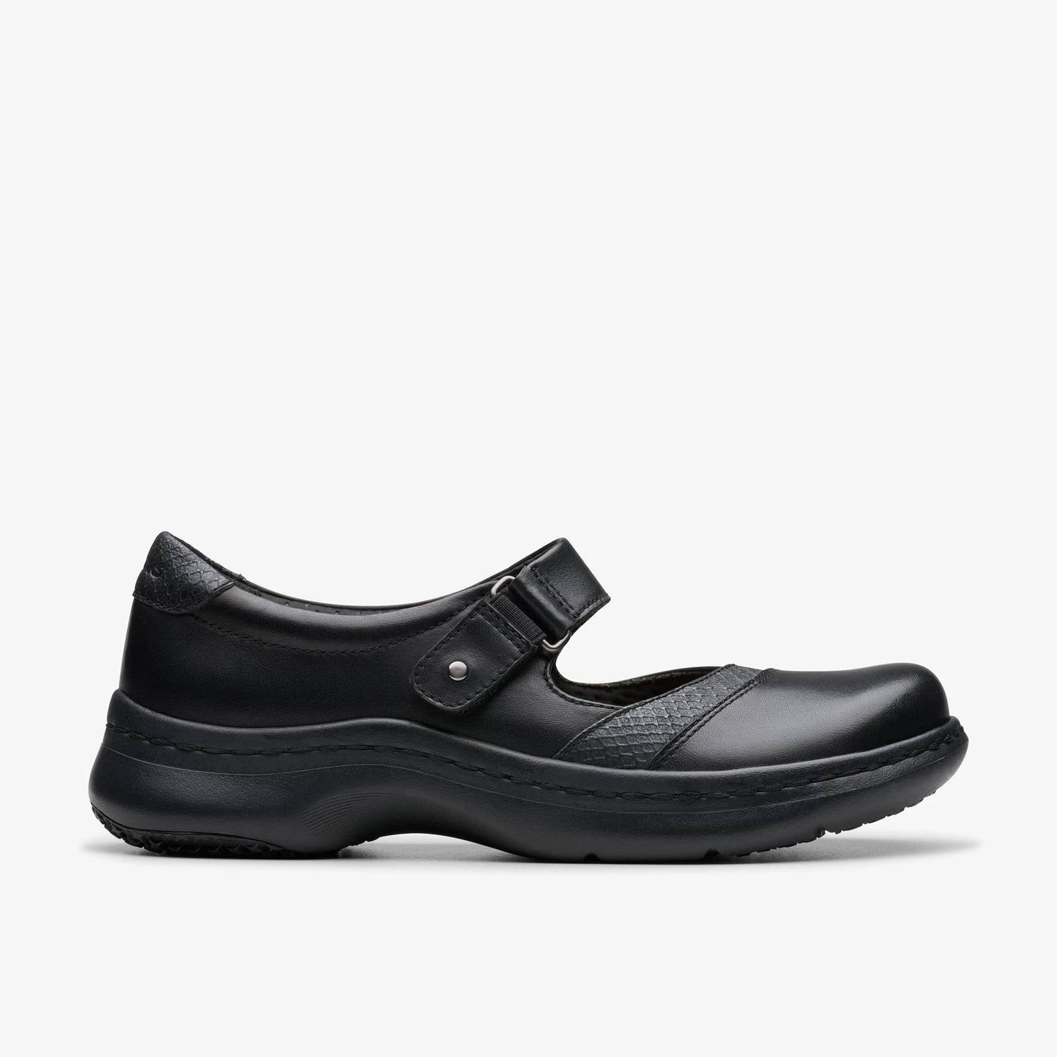 Clarks Women's Clarkspro Pace Shoe in black - women's flats - detail view