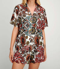 Pearl and Caviar Skiathos Button Down Shirt in multi - women's shirt