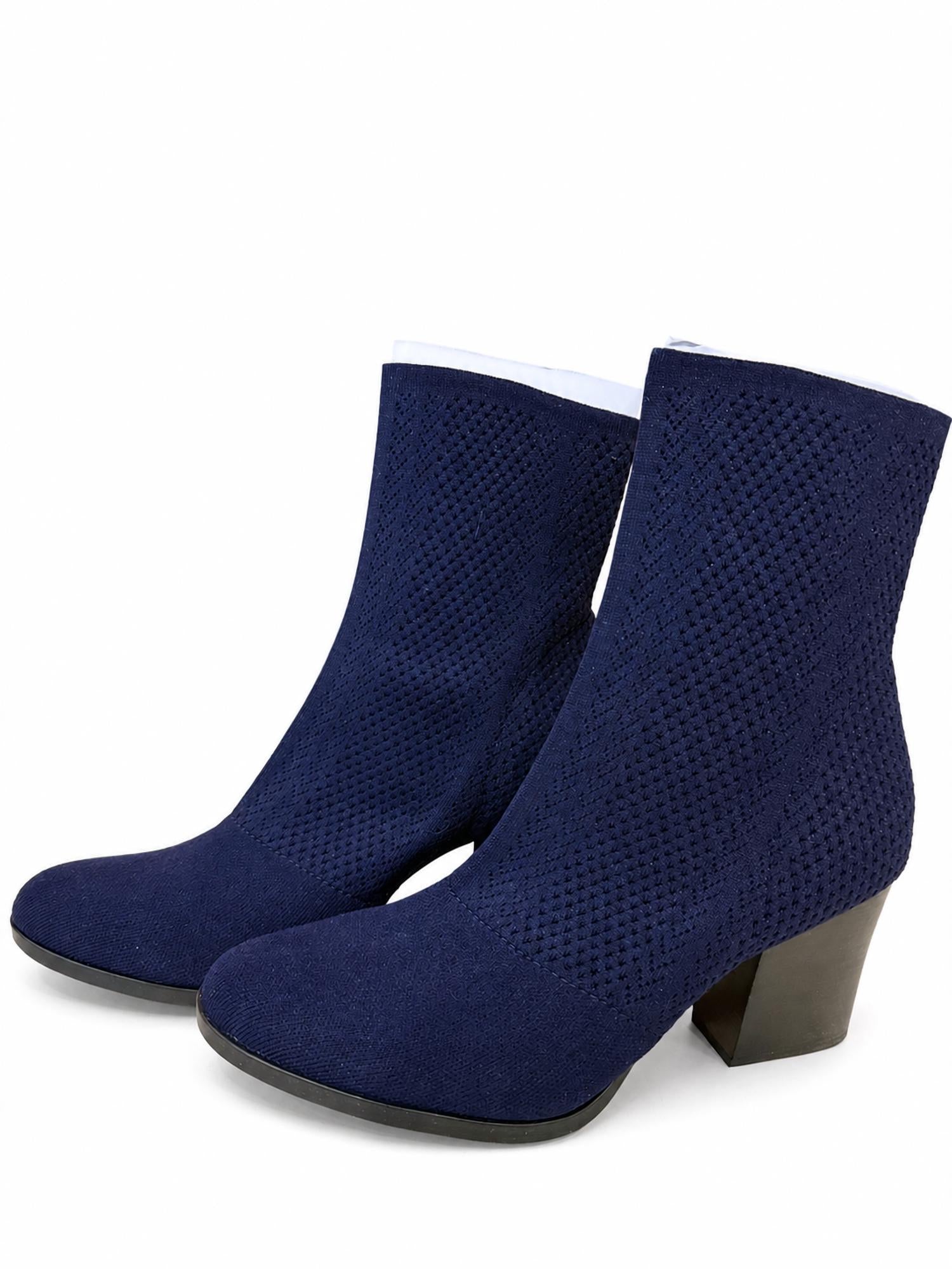 Born Women's Meggs Too Sock Boot in navy - women's shoe