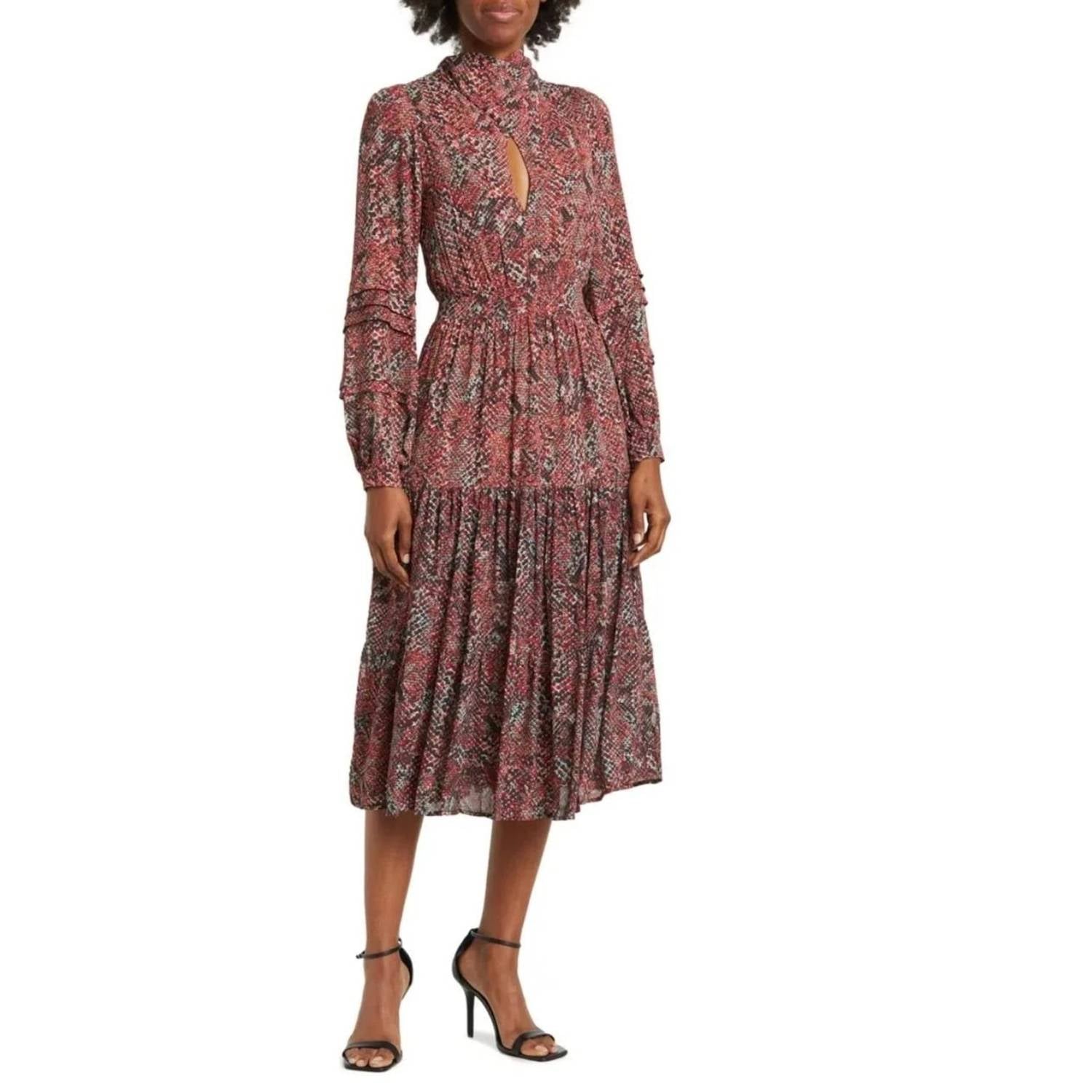 Nicholas - Eleanor Gathered Printed Midi Dress
